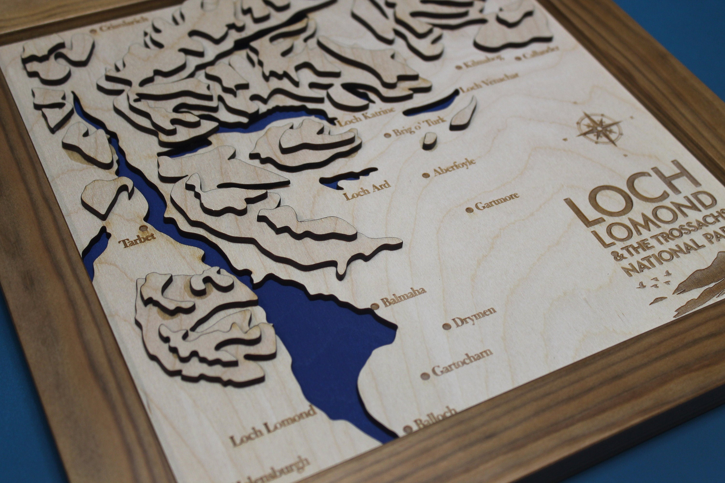 3D Loch Lomond and the Trossachs Map - Wooden Topographical Map