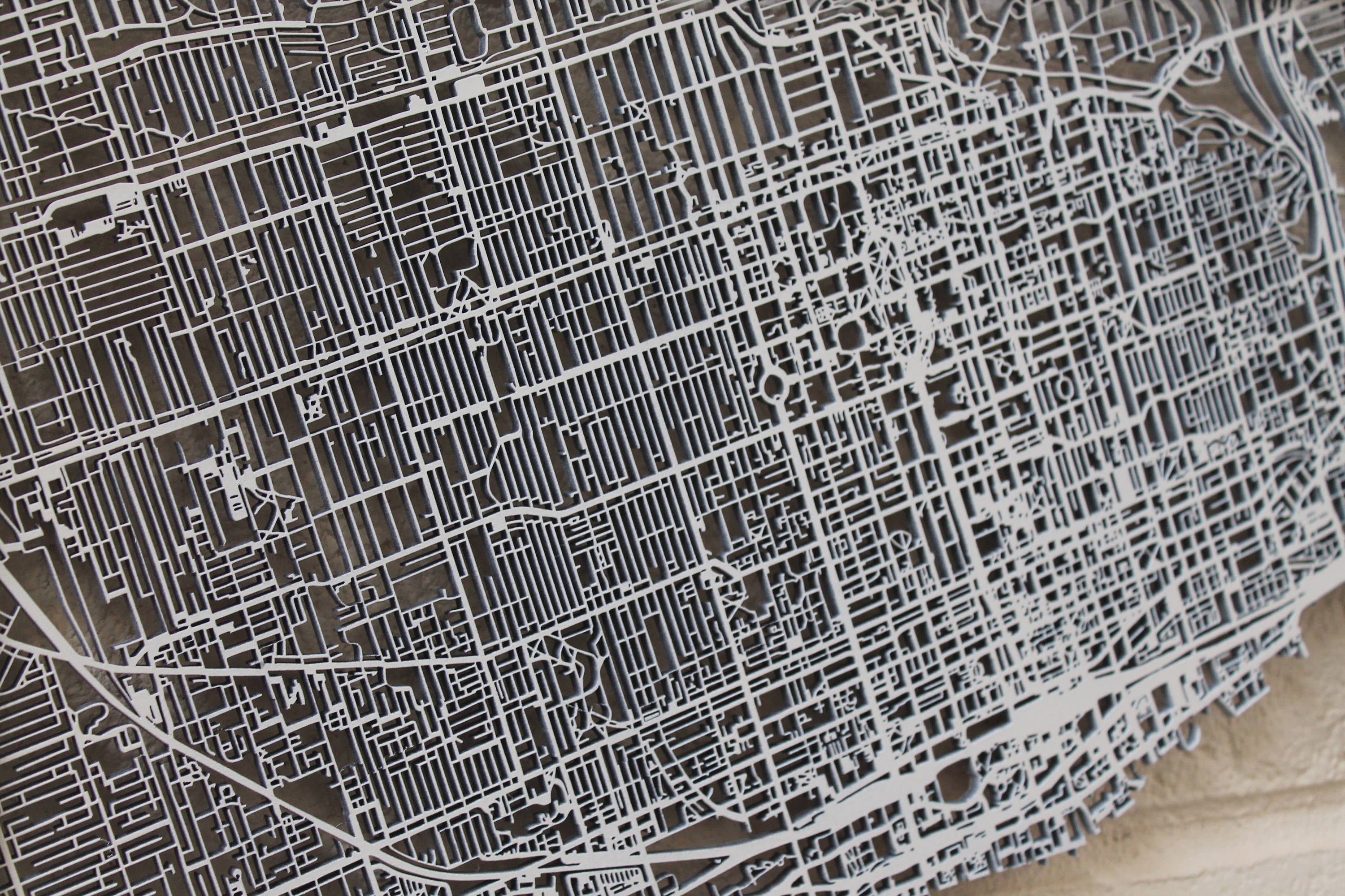 Toronto Canada Laser Cut Street Maps Wooden Map
