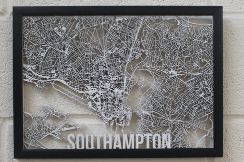 Southampton Wood Map Laser Cut Street Maps Wooden Map