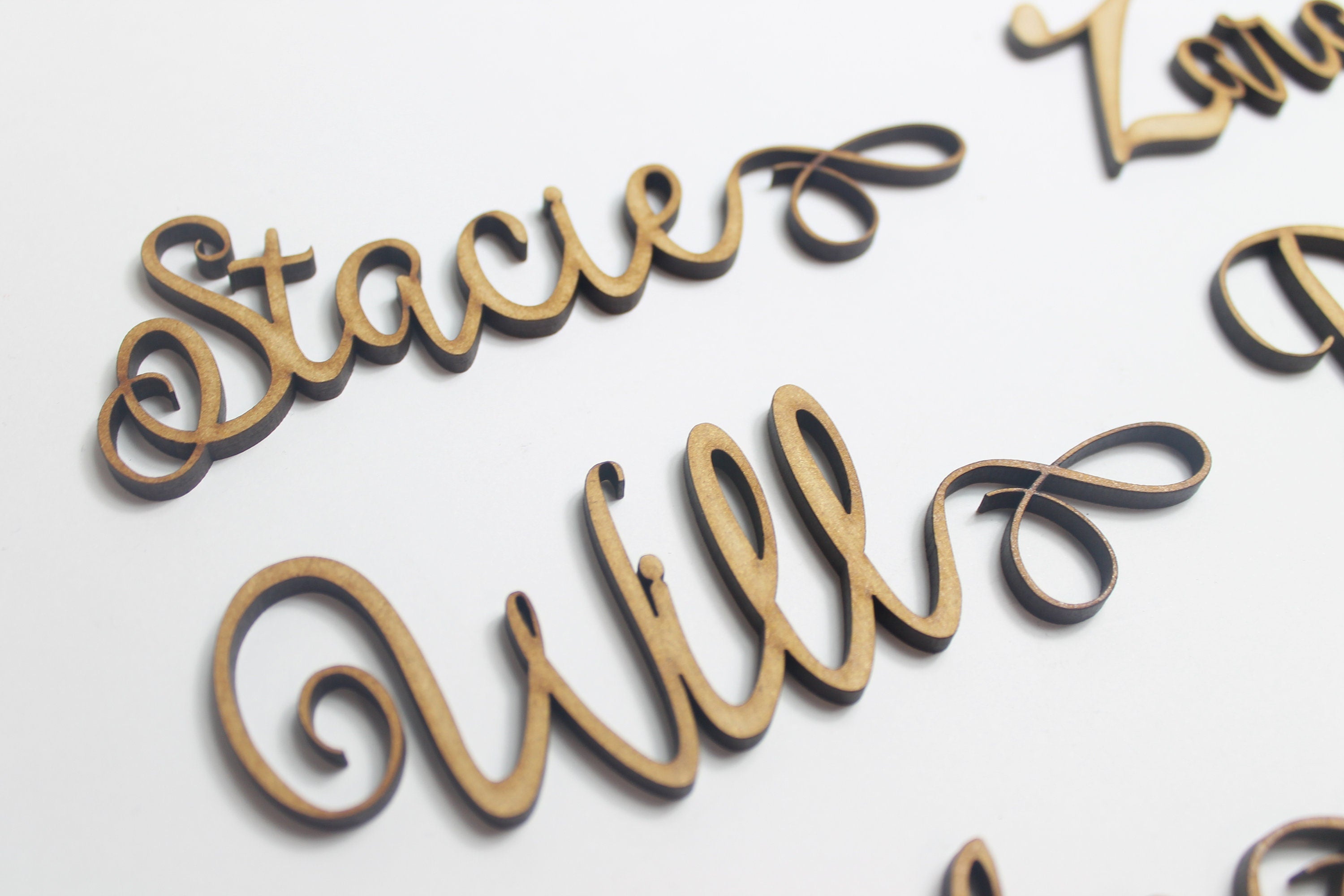 Wood Place Cards Wedding Place Cards Custom Laser Cut Names Place Setting Sign Dinner Party Place Card Wedding Party Decoration