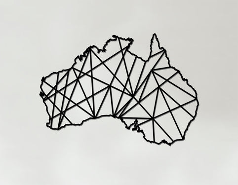 Geometric Australia Art - Wooden Country Wall Art - Australia Gift