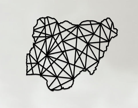 Geometric Nigeria Art - Wooden Country Wall Art - Nigeria Gift