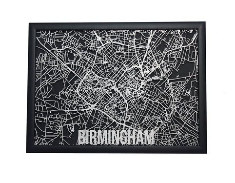 Birmingham Wood Map Laser Cut Street Maps Wooden Map