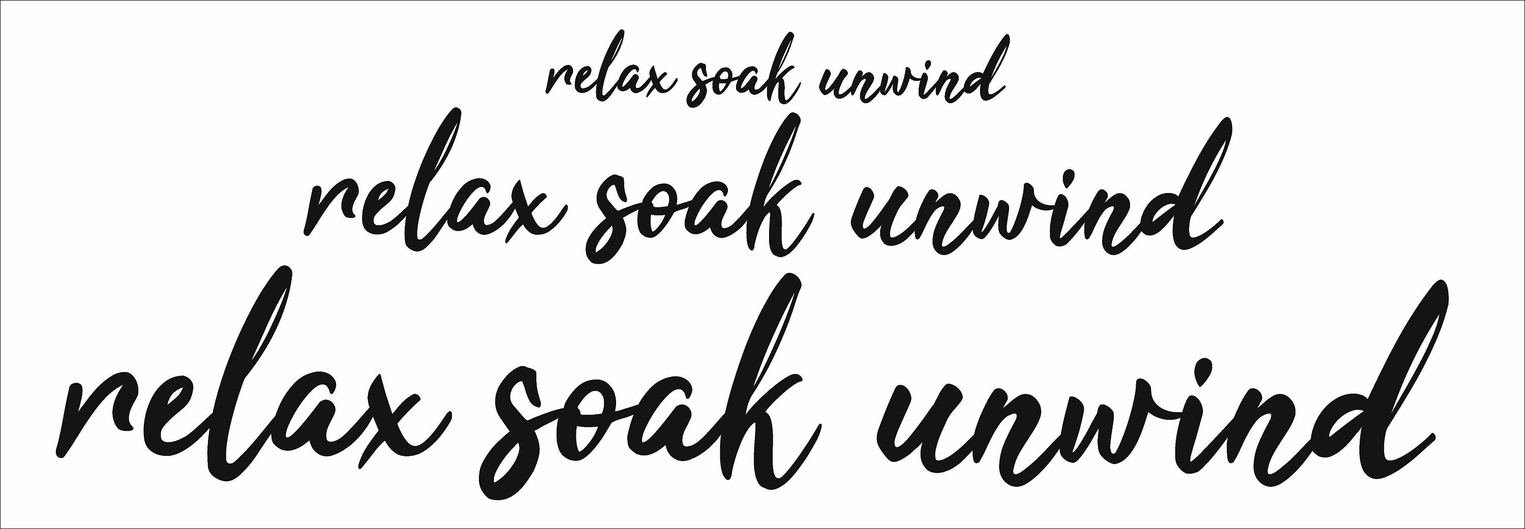 Relax Soak Unwind Word Art - Wooden Word Text Art - Bathroom Art Gift - Font 2