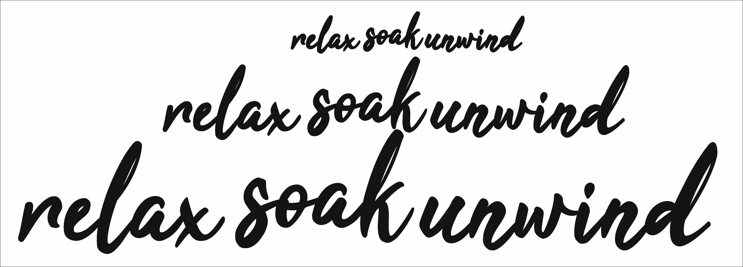 Relax Soak Unwind Word Art - Wooden Word Text Art - Bathroom Art Gift - Font 1