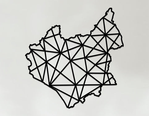 Geometric Leicestershire  Art - Wooden Country Wall Art - Leicestershire Gift