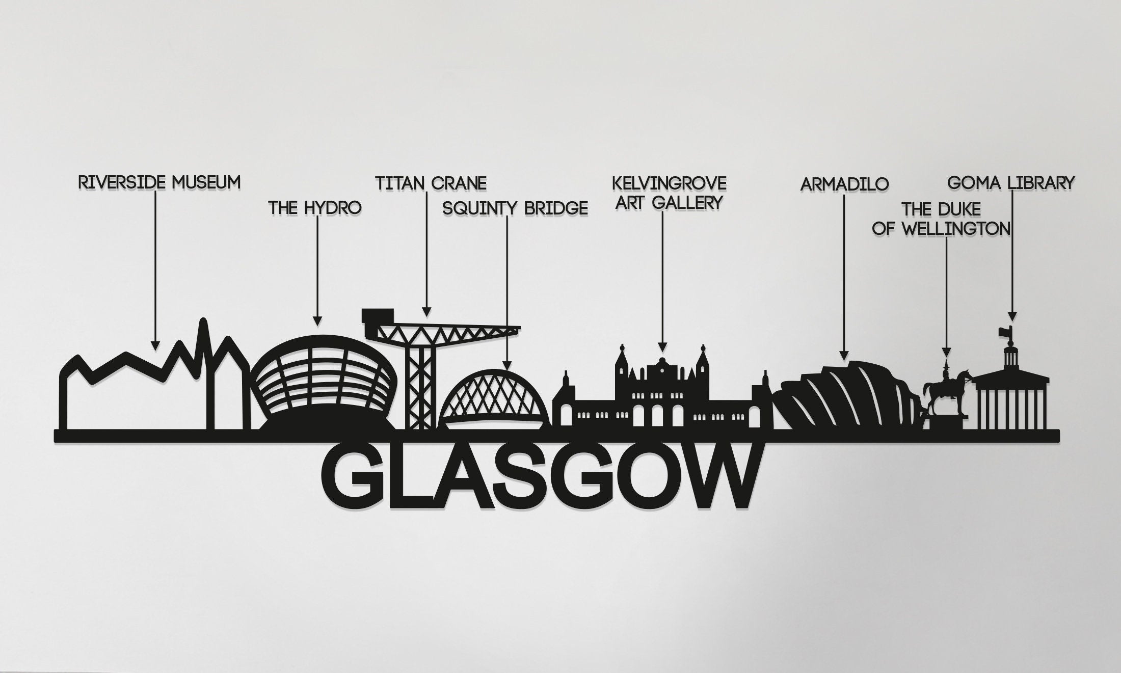 Glasgow Skyline - Glasgow Gift - Skyline Art