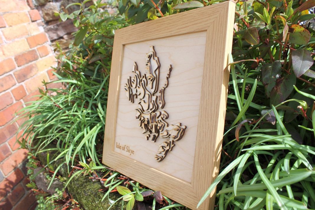 3D Isle of Skye Map - Wooden Topographical Map - Isle of Skye Map - Wooden map - Wall hanging