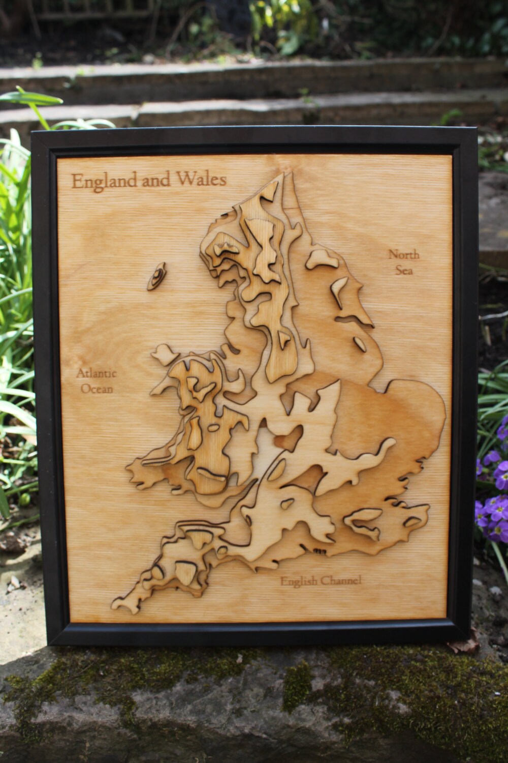 3D England and Wales Map - Wooden Topographical Map - England and Wales Map - Wooden map - Wall hanging