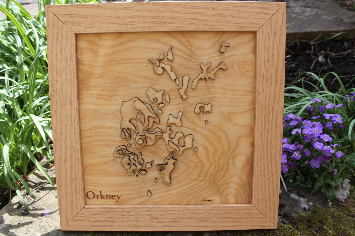 3D Orkney Islands Map - Wooden Topographical Map - Orkney Map - Wooden map