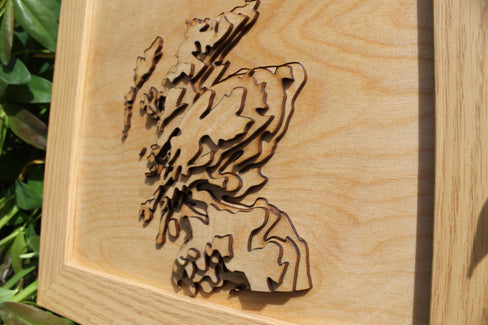 3D Scotland Map - Wooden Topographical Map - Scotland Map - Wooden Contour Map