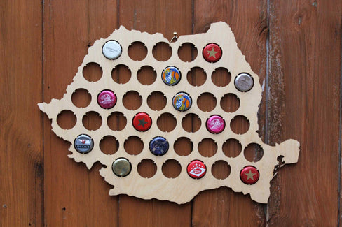 Romania Beer Cap Map Bottle Cap Map Collection Gift Art