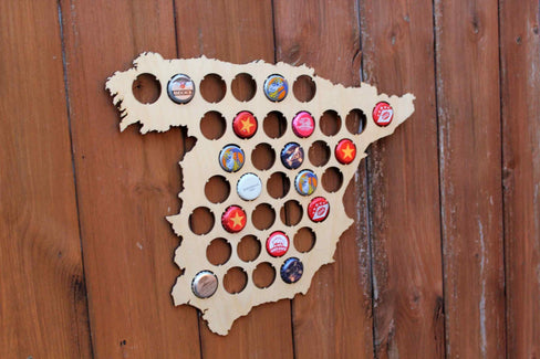 Spain Beer Cap Map Bottle Cap Map Collection Beer Cap Gift Art