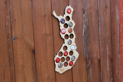 Finland Beer Cap Map Bottle Cap Map Collection Art Gift