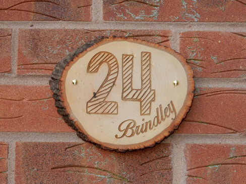Wood House Number or Name Sign Personalised Custom