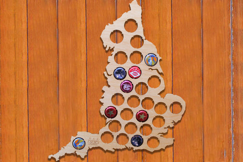 England Beer Cap Map Bottle Cap Map Collection Gift Art