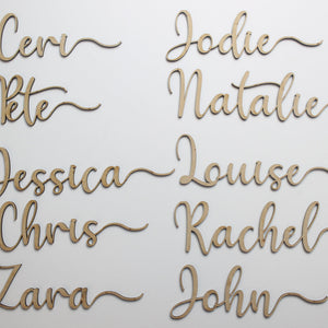 Wood Place Cards Wedding Place Cards Custom Laser Cut Names Place Setting Sign Dinner Party Place Card Wedding Party Decoration