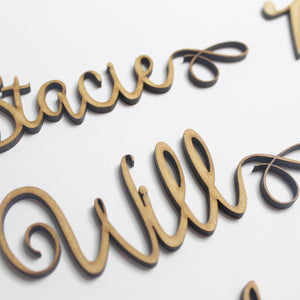 Wood Place Cards Wedding Place Cards Custom Laser Cut Names Place Setting Sign Dinner Party Place Card Wedding Party Decoration