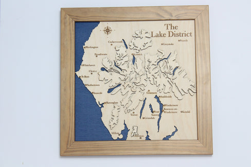 3D Lake District Map - Wooden Topographical Map