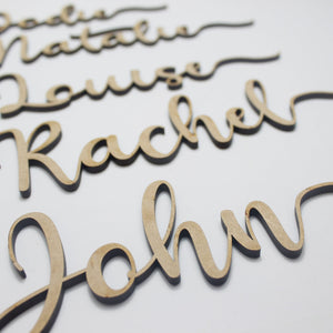 Wood Place Cards Wedding Place Cards Custom Laser Cut Names Place Setting Sign Dinner Party Place Card Wedding Party Decoration