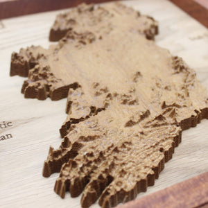 Ireland Topographic Map - Wooden Ireland Map - Ireland Gift - Irish Gift - Emerald Isle Map