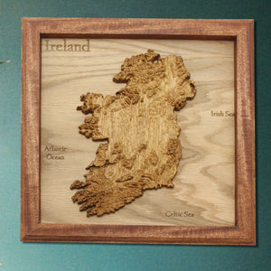 Ireland Topographic Map - Wooden Ireland Map - Ireland Gift - Irish Gift - Emerald Isle Map