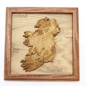 Ireland Topographic Map - Wooden Ireland Map - Ireland Gift - Irish Gift - Emerald Isle Map