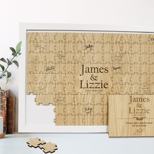 Wedding Jigsaw Puzzle Guestbook - Wooden Alternative Guest Book - Modern Style Book Font - Jigsaw Puzzle Guestbook - Rustic Wedding Birthday