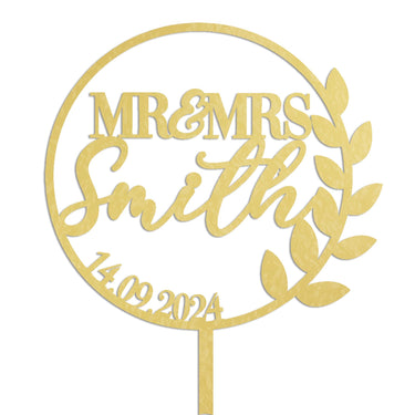 Cake Topper Wedding Engagement Couples Name and Date Wedding Custom Personalised