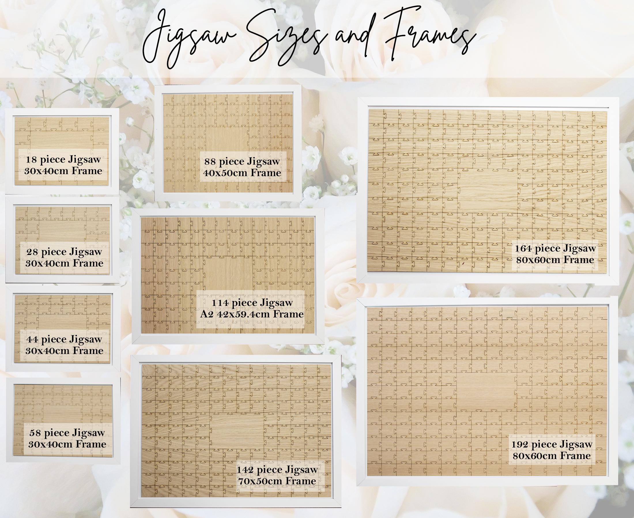 Wooden Oak Alternative Guest Book - Wedding Jigsaw Puzzle Guestbook - Signature Style Font - Birthday Anniversary Retirement Guestbook