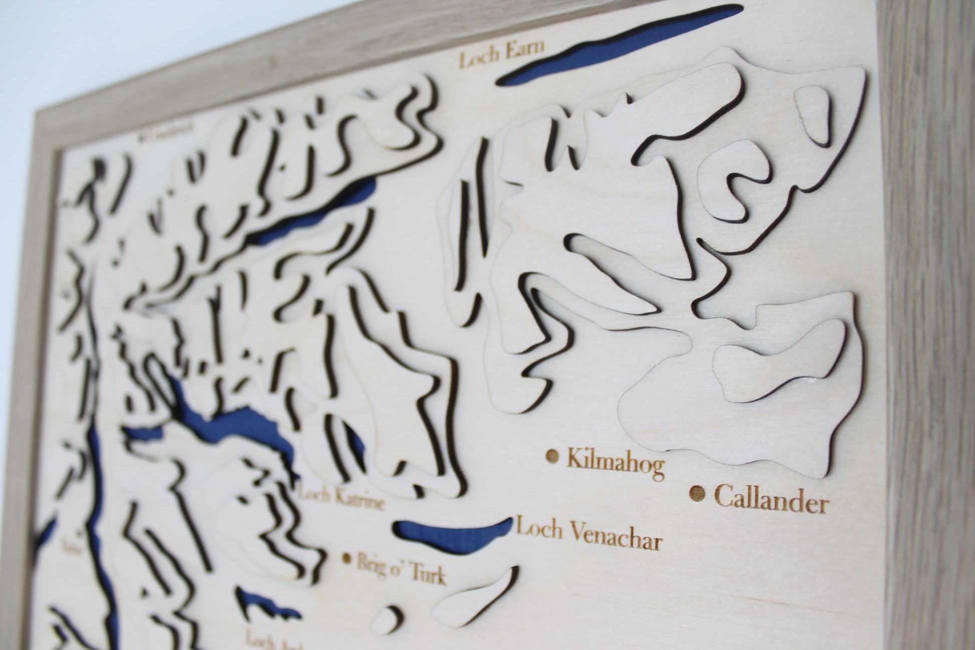 3D Loch Lomond and the Trossachs Map - Wooden Topographical Map