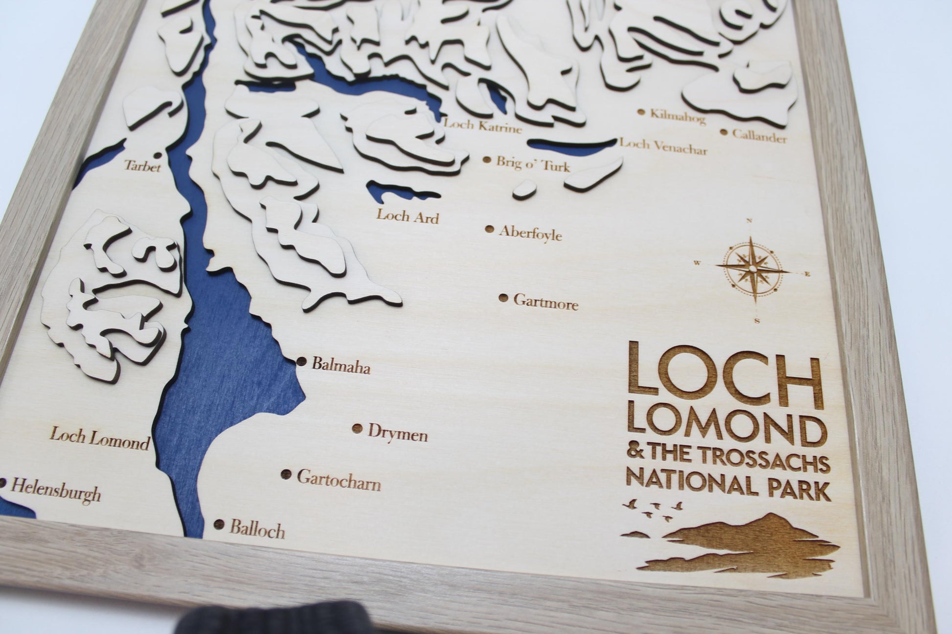 3D Loch Lomond and the Trossachs Map - Wooden Topographical Map