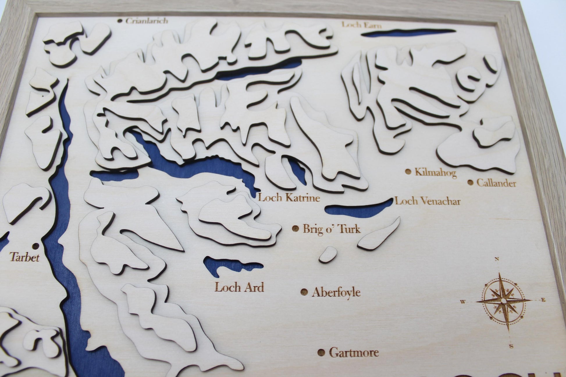 3D Loch Lomond and the Trossachs Map - Wooden Topographical Map