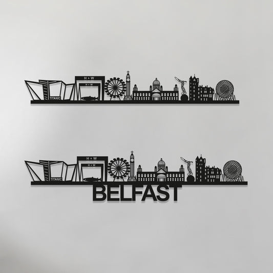 Belfast Skyline Wall Art - Belfast Gift - Skyline Art - Wood Wall Art