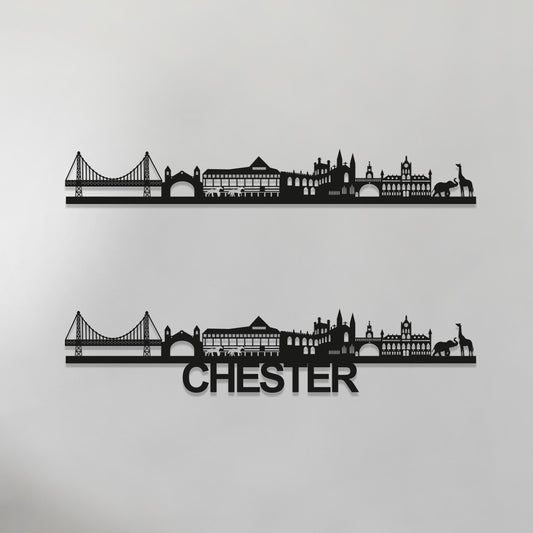 Chester Skyline Wall Art - Chester Gift - Skyline Art -Wood Wall Art