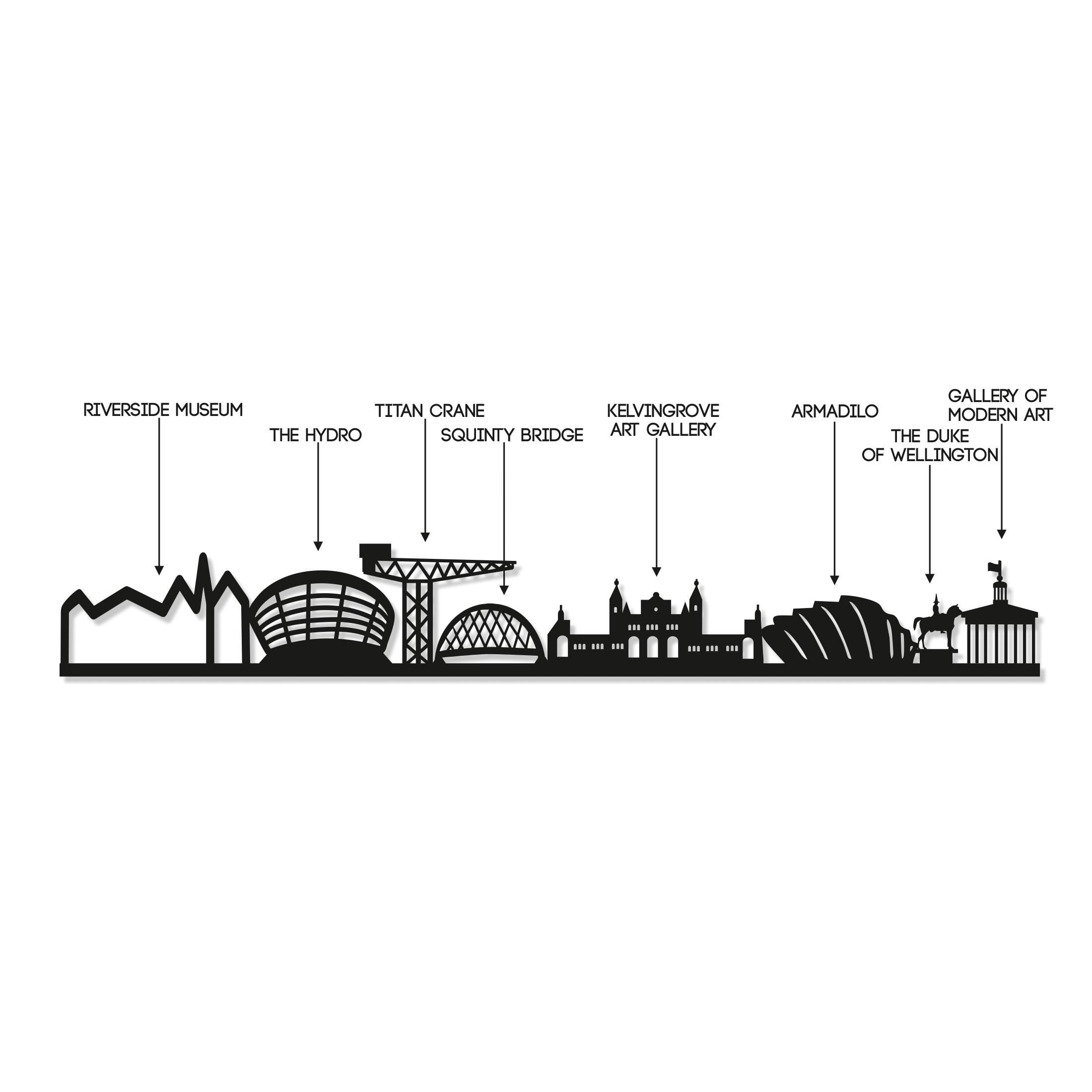 Glasgow Skyline - Glasgow Gift - Skyline Art