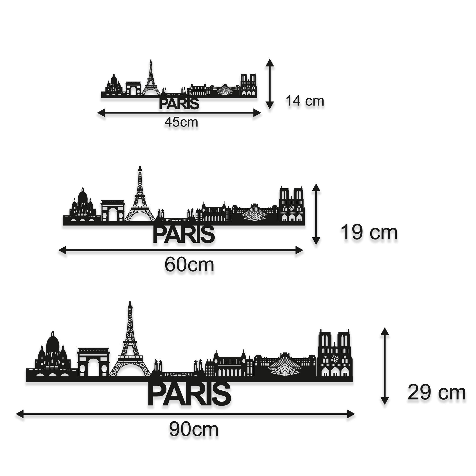 Paris Skyline Wall Art - Paris Gift - Skyline Art - Wood Wall Art