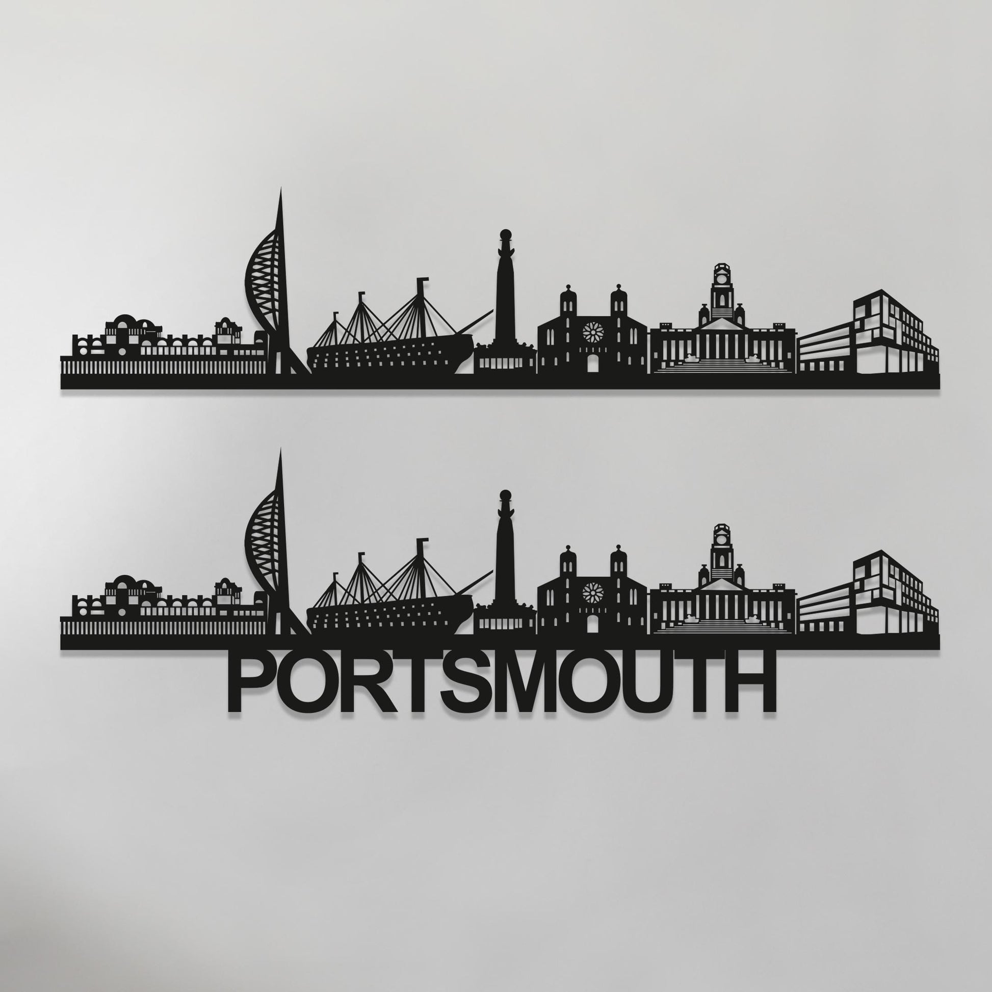 Portsmouth Skyline Wall Art - Portsmouth Gift - Skyline Art - Wood Wall Art