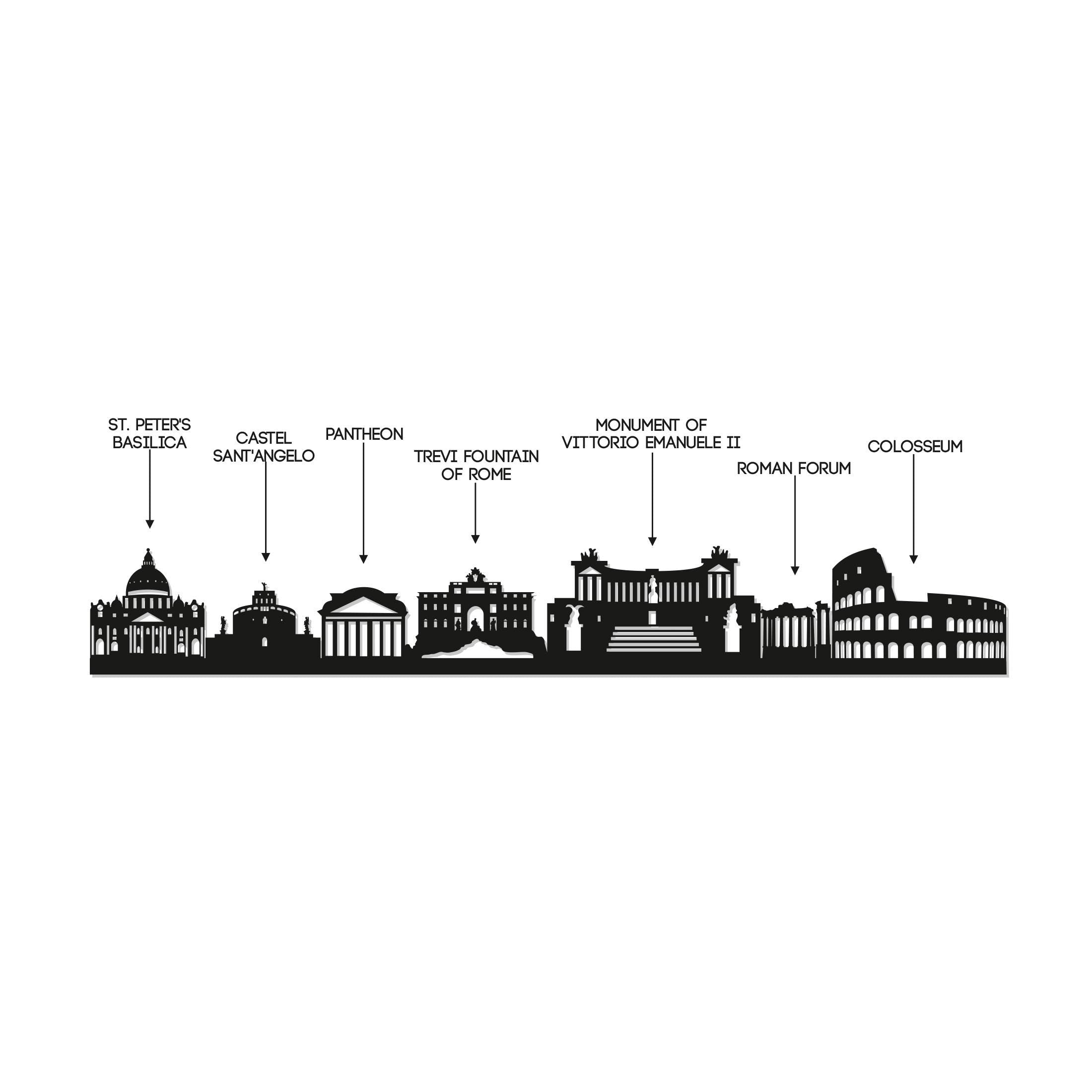 Rome Skyline - Rome Gift - Skyline Art