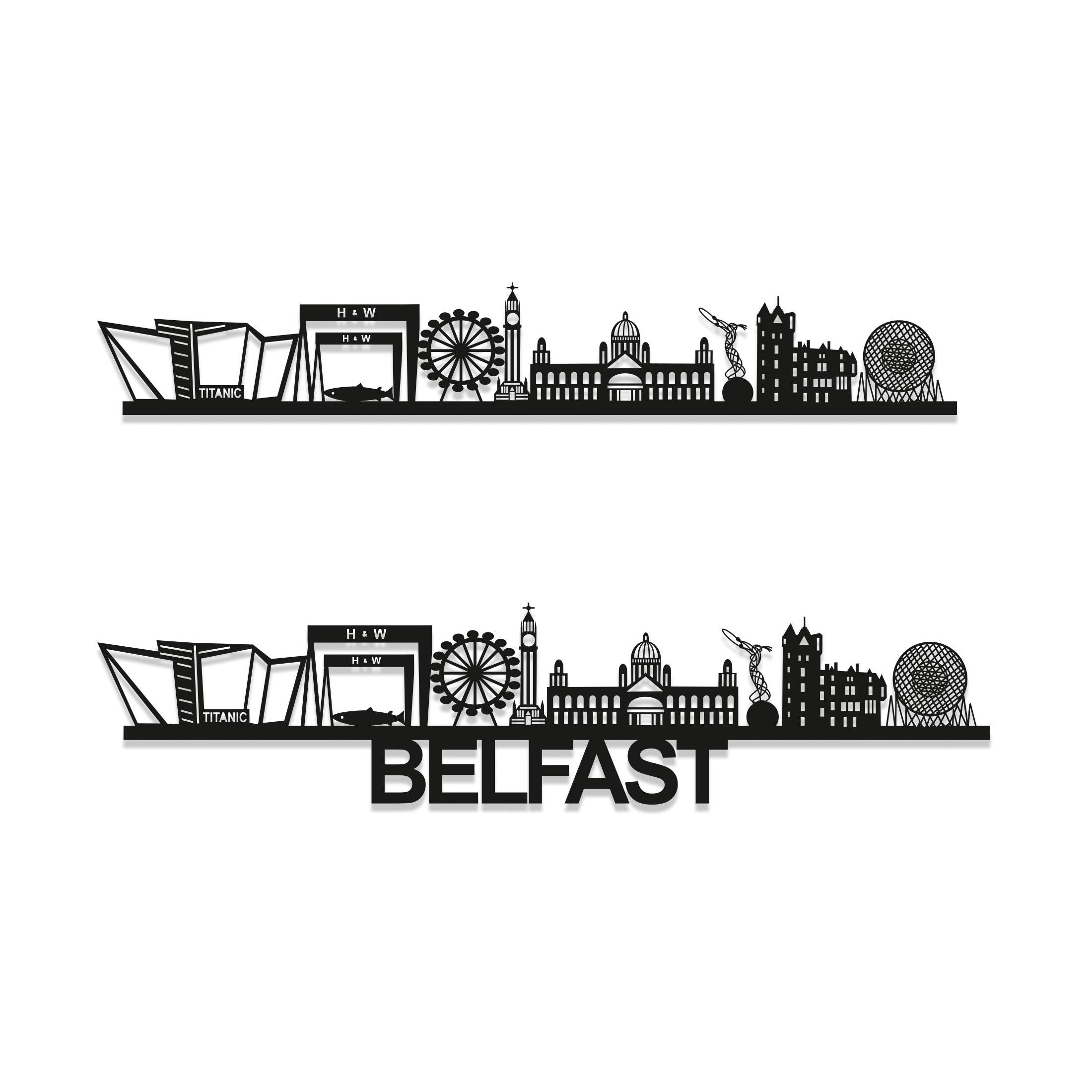 Belfast Skyline Wall Art - Belfast Gift - Skyline Art - Wood Wall Art