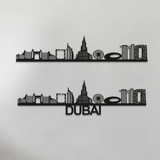 Dubai Skyline Wall Art - Dubai Gift - Skyline Art - Wood Wall Art