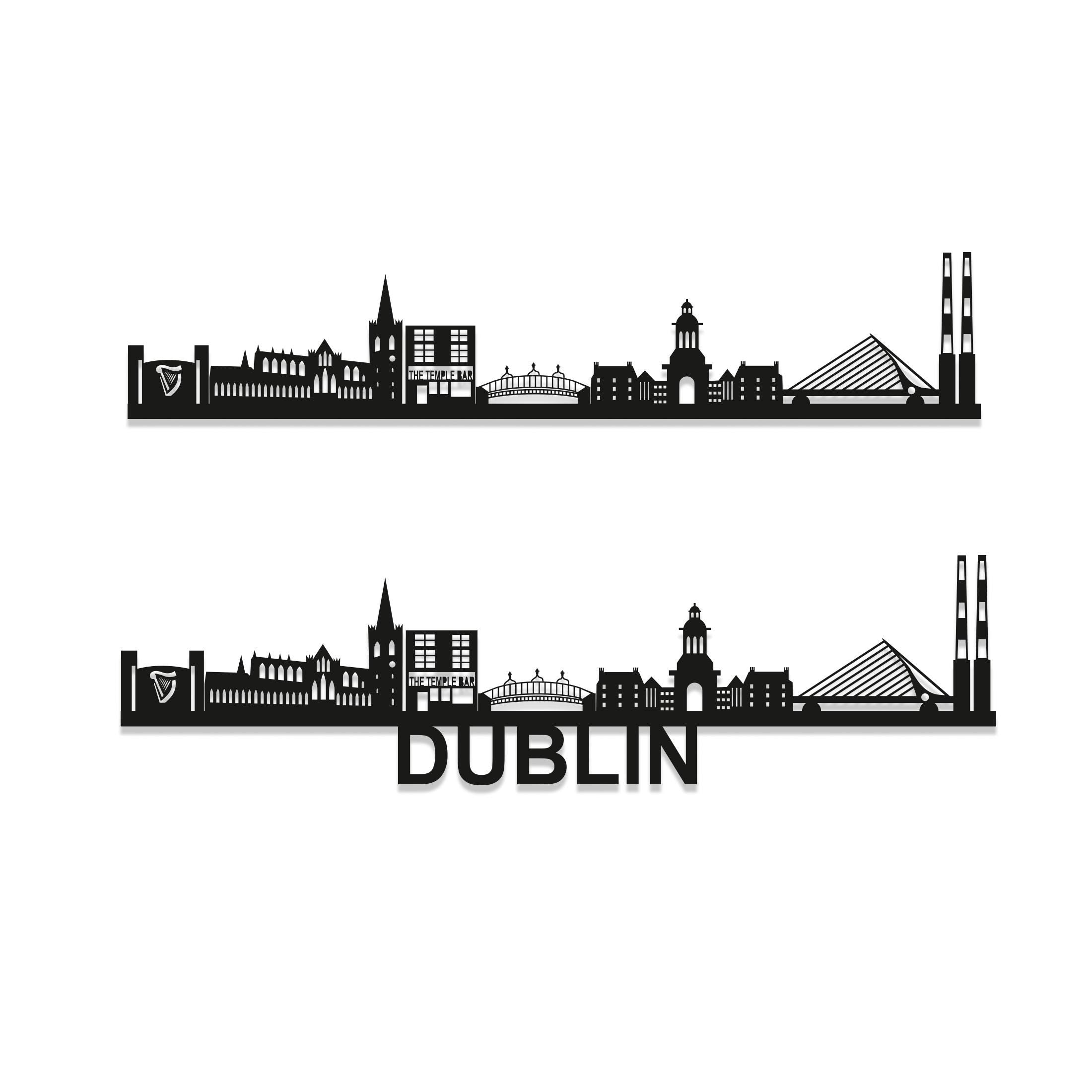 Dublin Skyline Wall Art - Dublin Gift - Skyline Art - Wood Wall Art