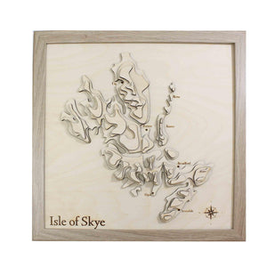 3D Isle of Skye Map - Wooden Topographical Map - Isle of Skye Map - Wooden map - Wall hanging