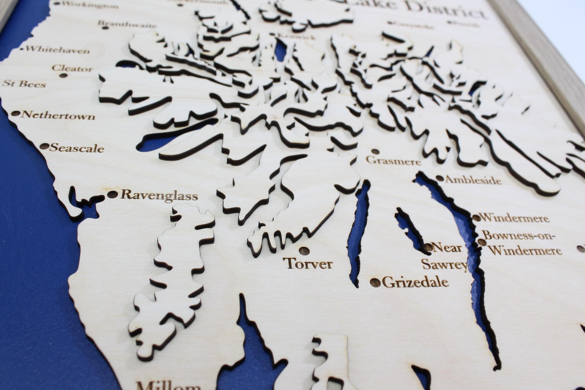 3D Lake District Map - Wooden Topographical Map