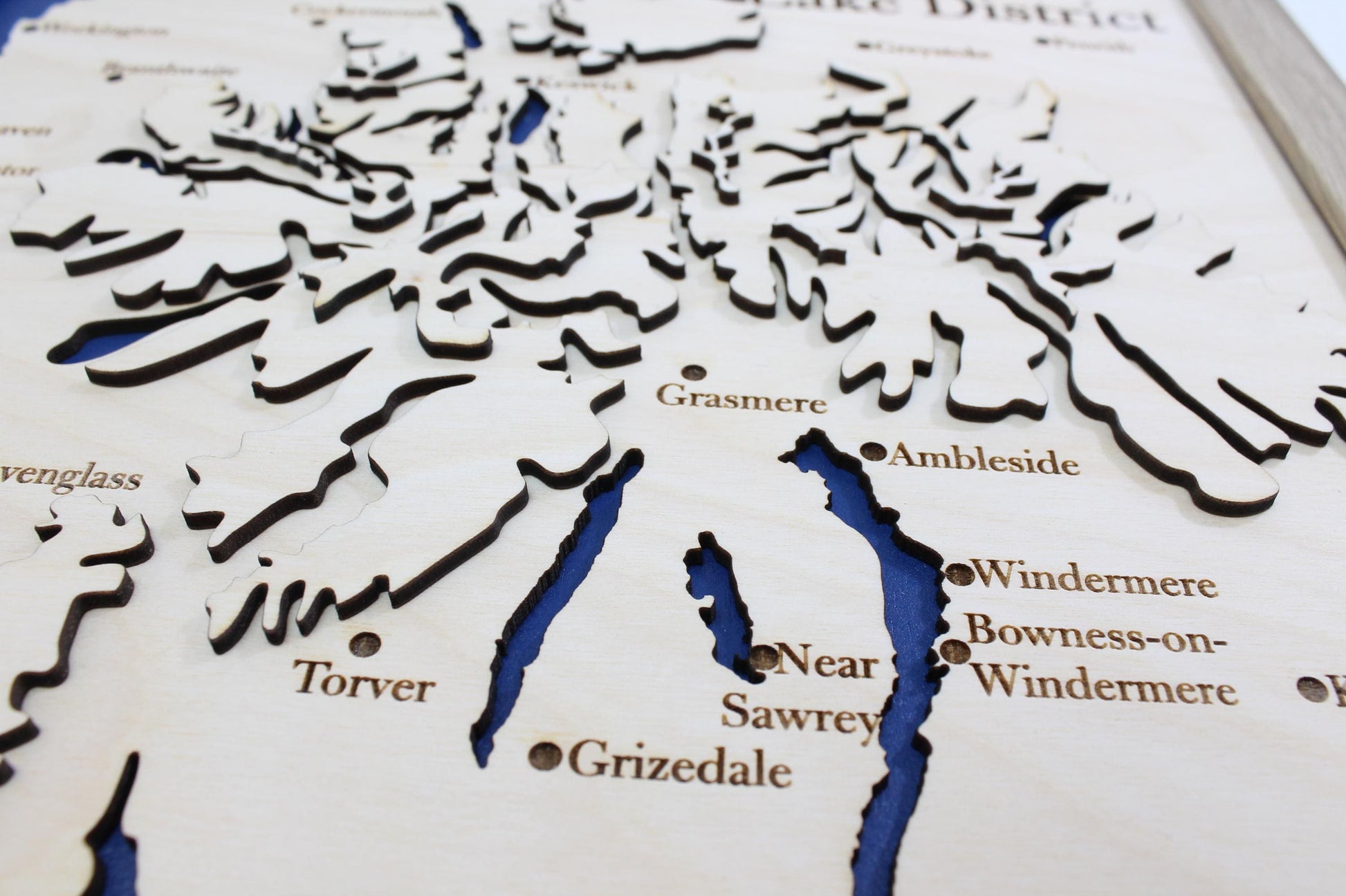 3D Lake District Map - Wooden Topographical Map