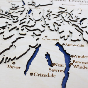 3D Lake District Map - Wooden Topographical Map