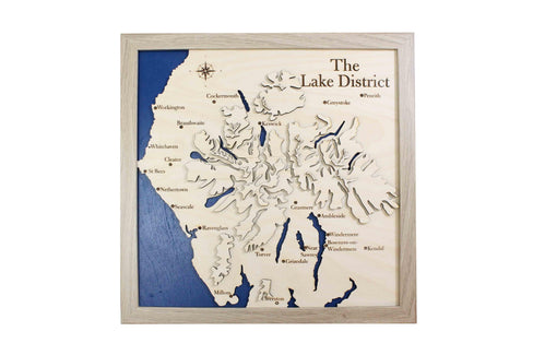 3D Lake District Map - Wooden Topographical Map