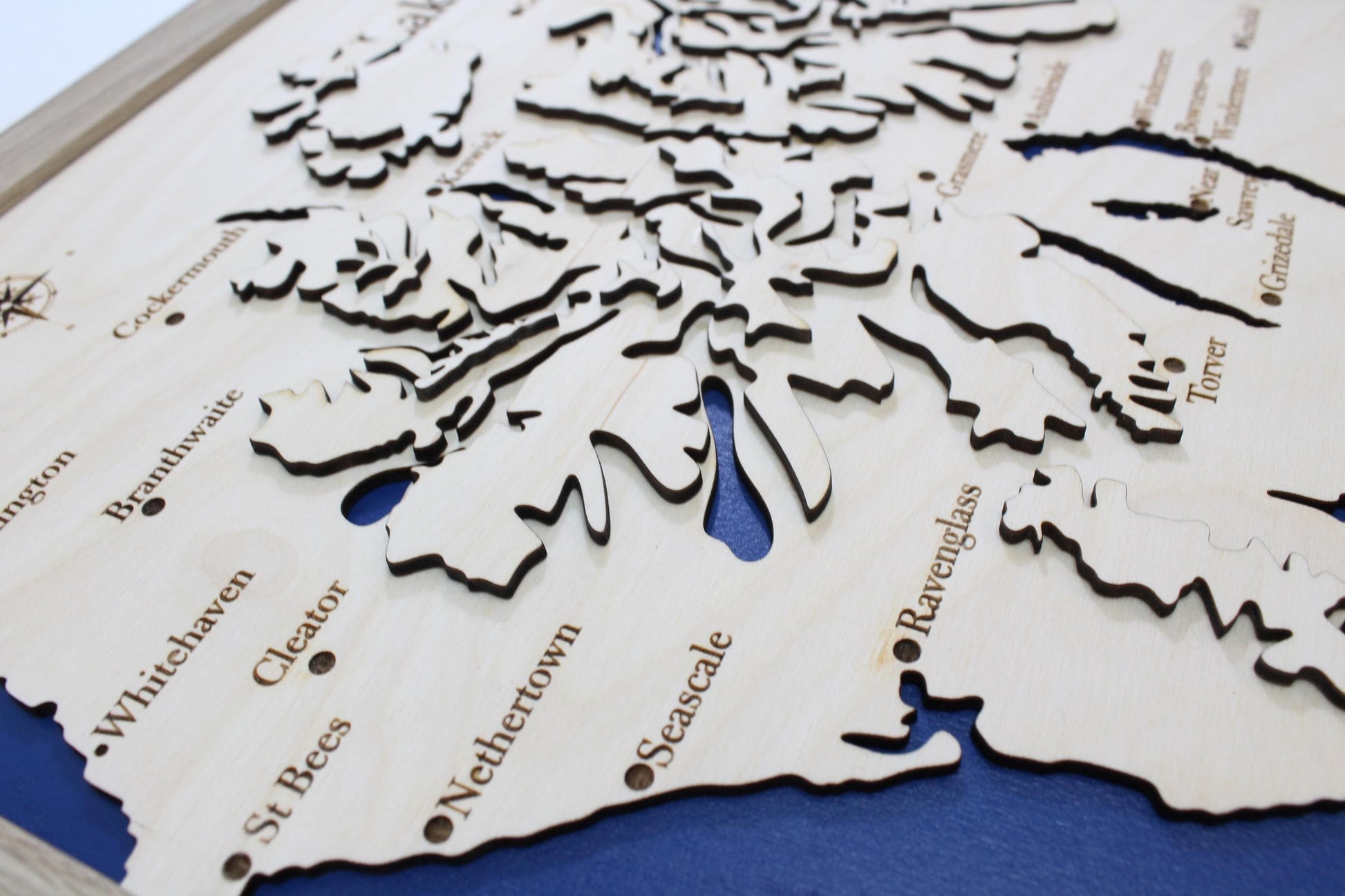 3D Lake District Map - Wooden Topographical Map