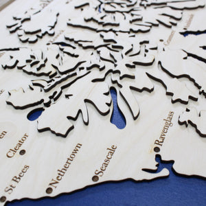 3D Lake District Map - Wooden Topographical Map