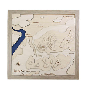 3D Ben Nevis Map Art - Wooden Topographical Map